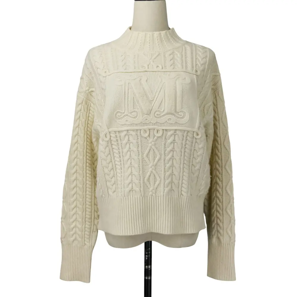 25SS Max Mara マックスマーラ MIRANDA ウールカシミア マックスマーラグラム ニット セーター サイズM オフホワイト