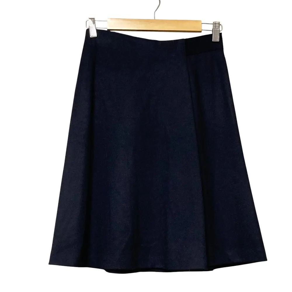 Max Mara マックスマーラ ウール ひざ丈 スカート サイズ38 ネイビー