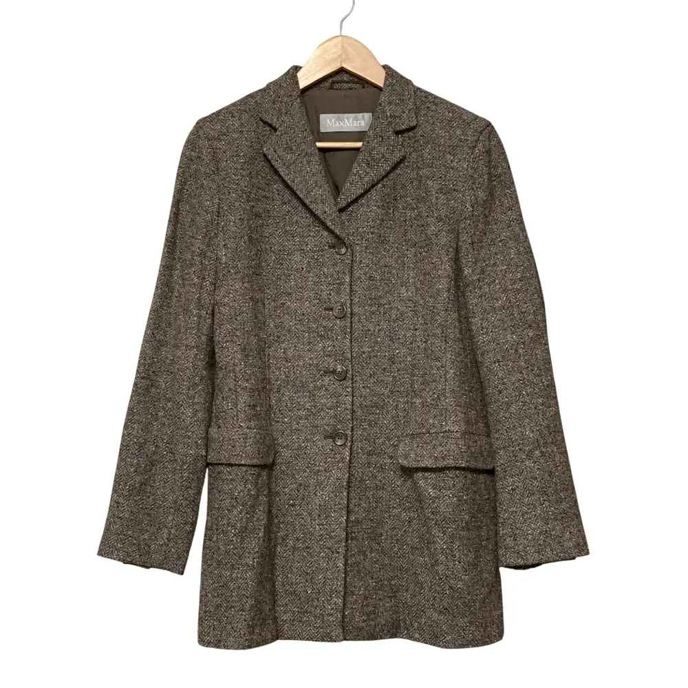 MaxMara マックスマーラ ツイード テーラードジャケット サイズ36 ブラウン グレー
