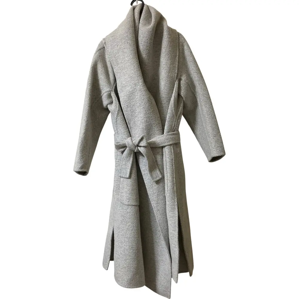 22AW Max Mara マックスマーラ アトリエ カシミヤ ショールカラー ガウンコート サイズ36 グレー