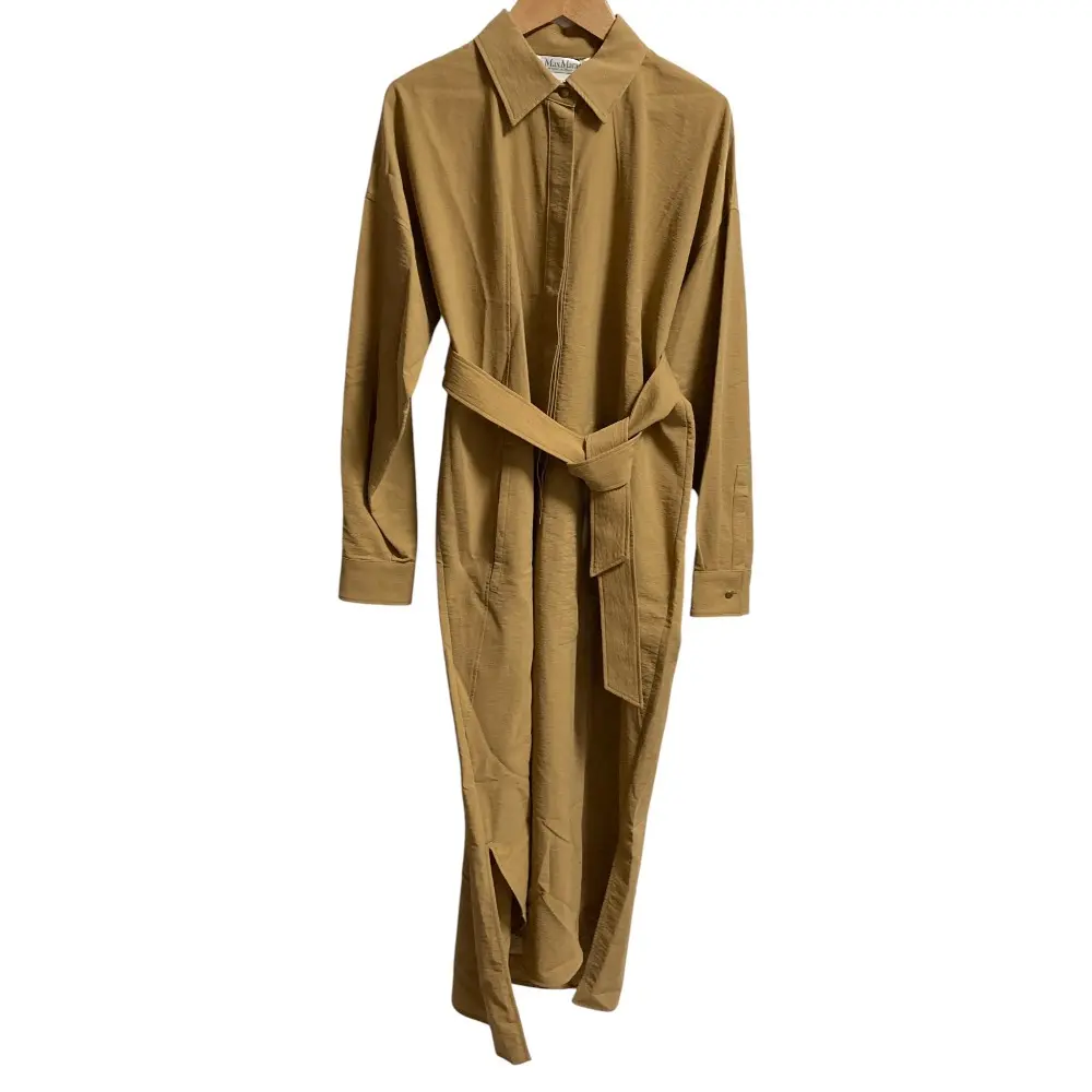 24SS MAX MARA マックスマーラ ベルト付きシャツワンピース サイズ38 ベージュ