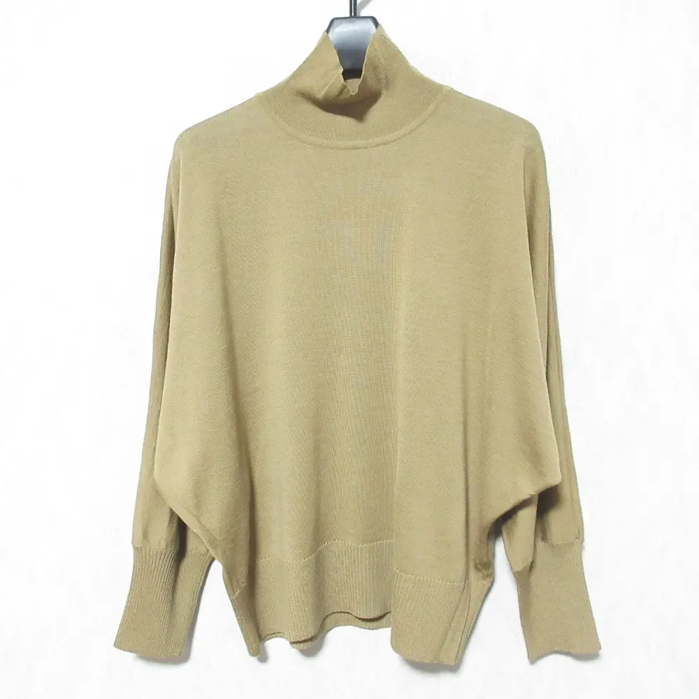 23SS Max Mara マックスマーラ ハイネック ドルマンスリーブ ウールニット カットソー 2313660239 L キャメル