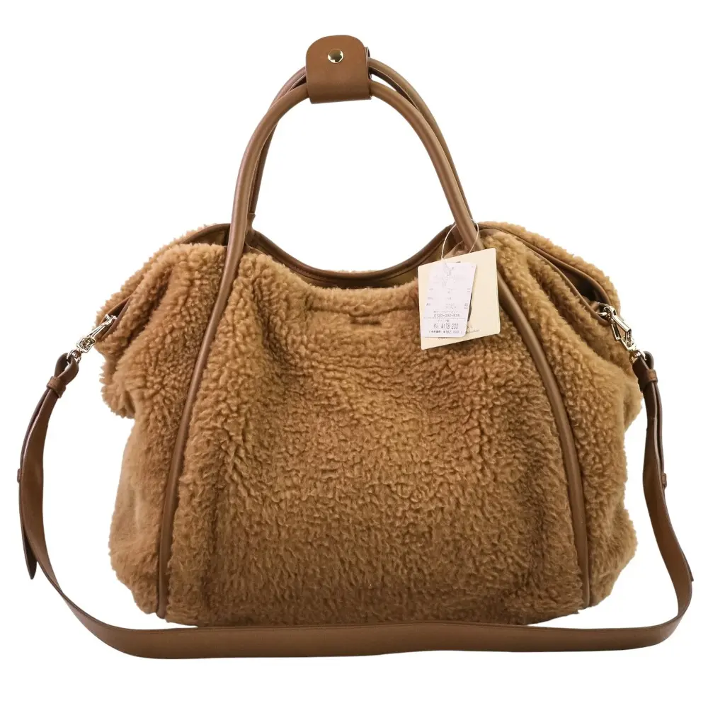 22AW Max Mara マックスマーラ マリン テディベア 2WAYトートバッグ ショルダーバッグ 451604236 キャメル