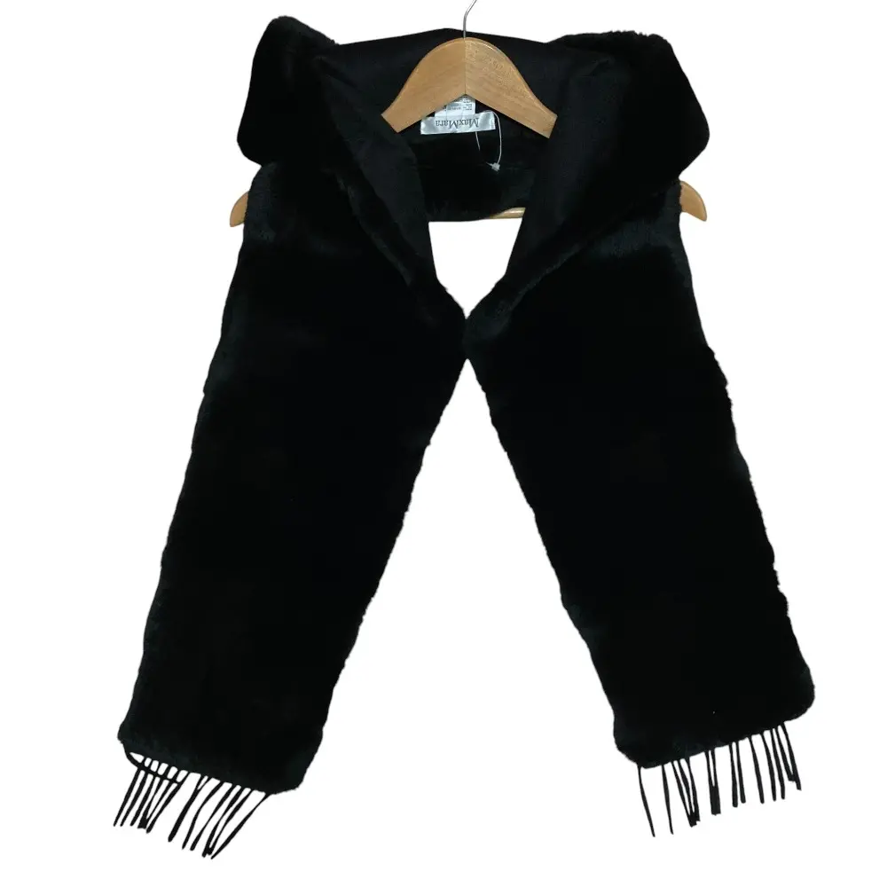 MAX MARA マックスマーラ ラパンファー カシミヤ フーデッド マフラー ストール 157601836 ブラック