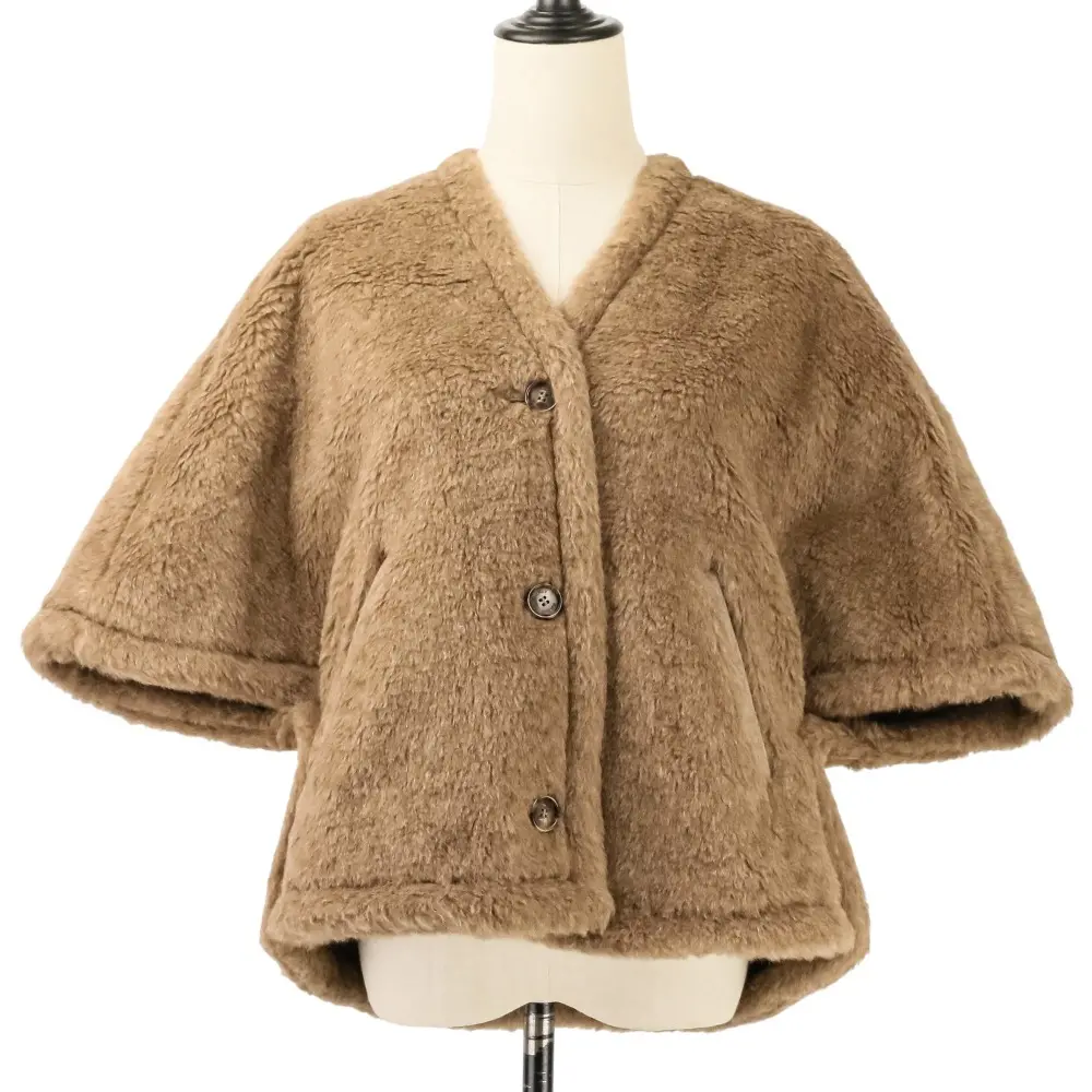 Max Mara マックスマーラ FIORIRE4 フィオリーレ テディベア ケープ コート SM ブロンズ