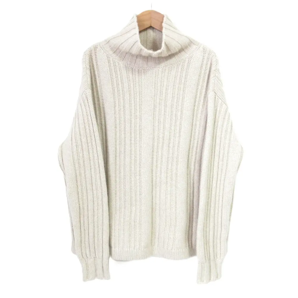 24AW MaxMara マックスマーラ ウールカシミア ハイネック チャンキーニット セーター 2421366012 XSサイズ ベージュ