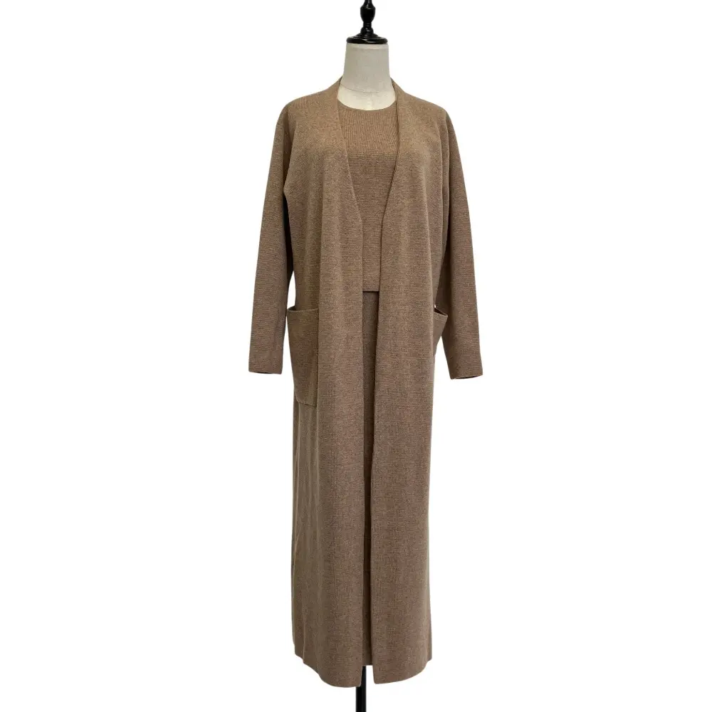 24AW Max Mara マックスマーラ GESTRO UMBRIA ガウンコート タンクトップ ロングスカート 3ピース セットアップ XS ベージュ
