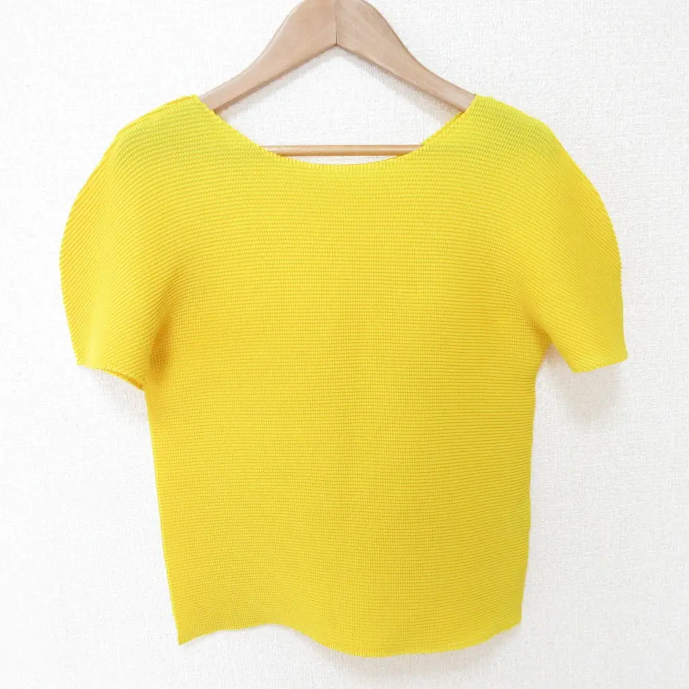 22AW me ISSEY MIYAKE ミーイッセイミヤケ 半袖 ショート丈 カットソー トップス イエロー