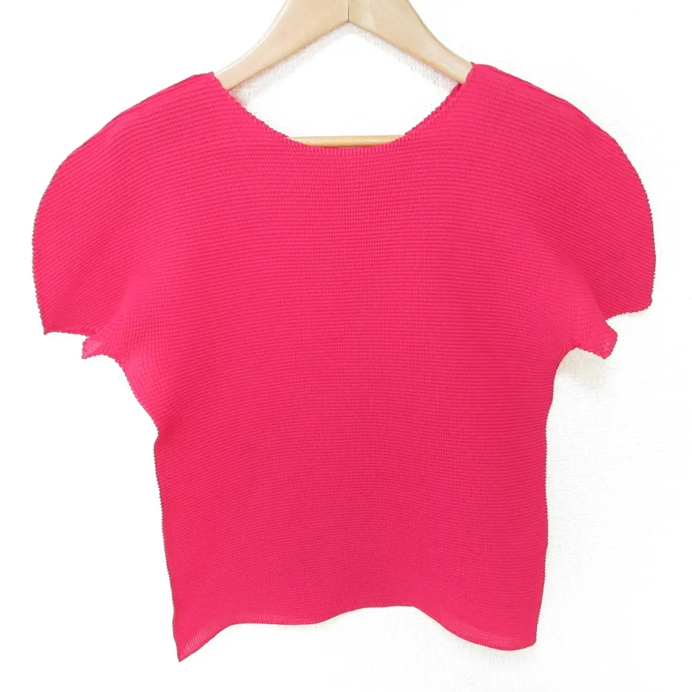 22AW me ISSEY MIYAKE ミーイッセイミヤケ 半袖 ショート丈 カットソー トップス レッド