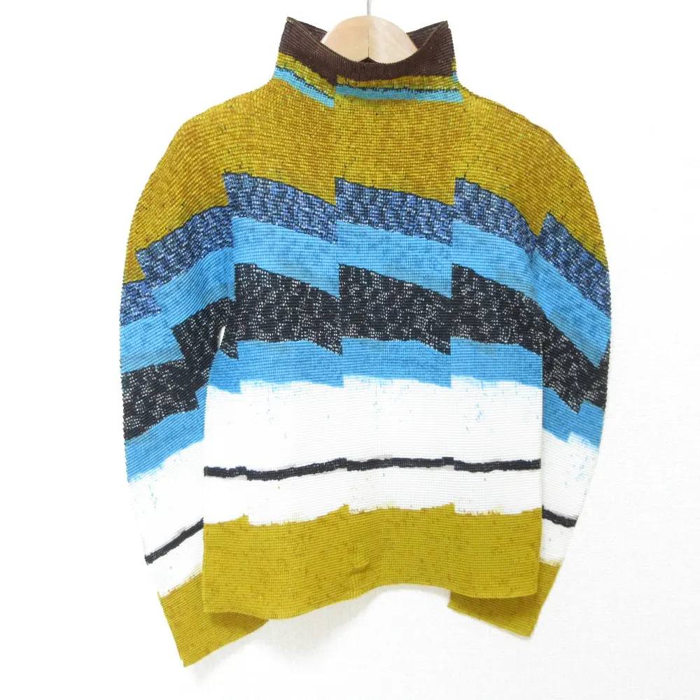 22SS me ISSEY MIYAKE ミー イッセイミヤケ 長袖 ボックスプリーツ ロングスリーブ Tシャツ カットソー マルチカラー