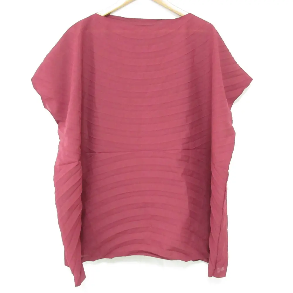 me ISSEY MIYAKE ミー イッセイミヤケ プリーツ ブラウス カットソー MI73FT252 ワインレッド