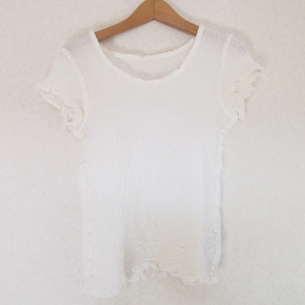 me ISSEY MIYAKE ミーイッセイミヤケ カリフラワー ストレッチ ショートスリーブ 半袖 ブラウス カットソー ホワイト