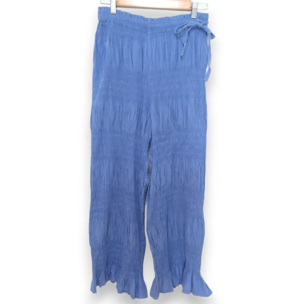 23AW me ISSEY MIYAKE ミーイッセイミヤケ SHRINK STRIPE イージパンツ カジュアルパンツ MI34FF554 ブルー系