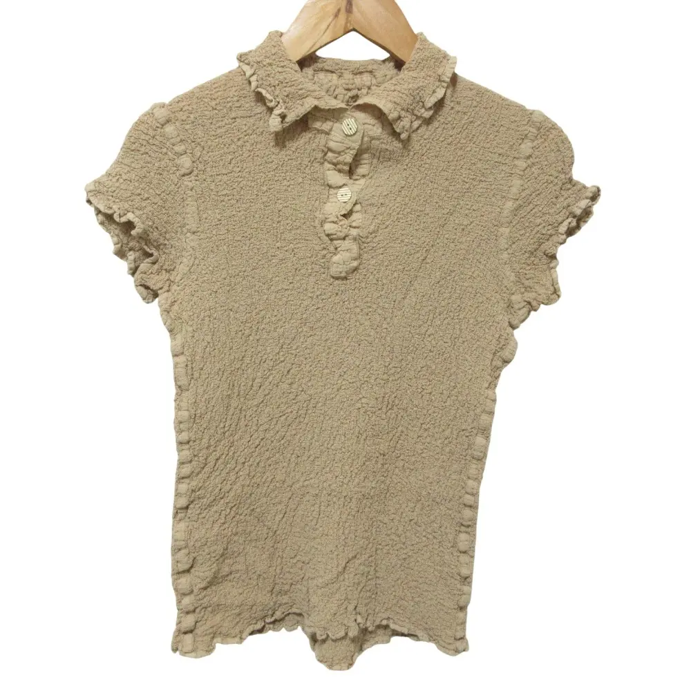 me ISSEY MIYAKE ミーイッセイミヤケ カリフラワープリーツ ポロシャツ MI42FM239 ベージュ