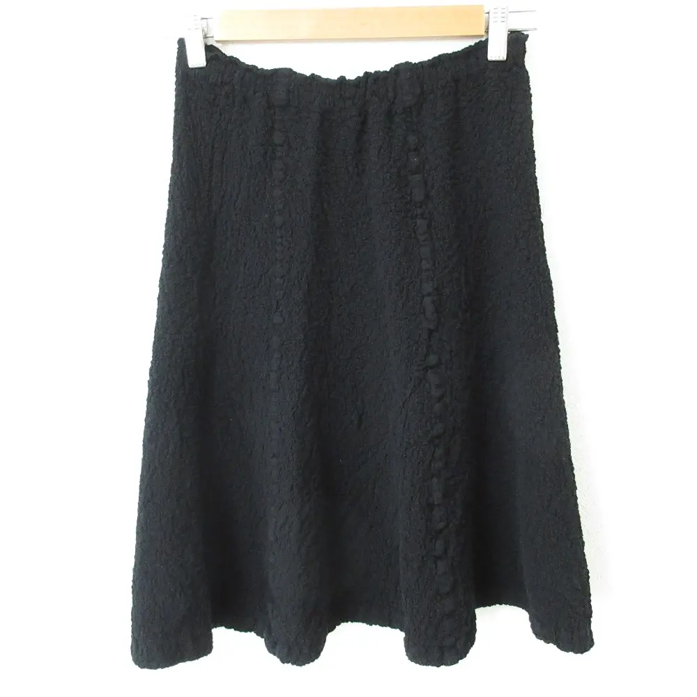 me ISSEY MIYAKE ミーイッセイミヤケ ひざ丈 カリフラワープリーツ イージーフレアスカート MI24FG143 ブラック