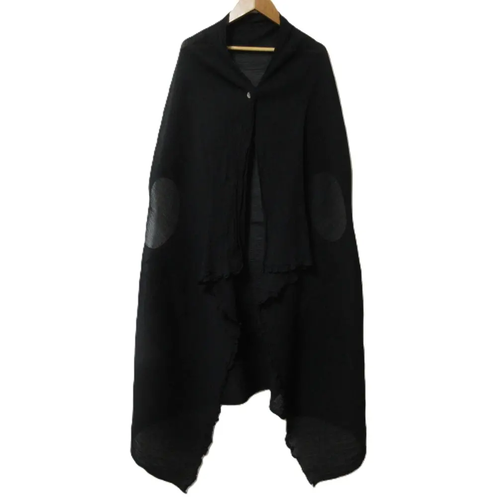 me ISSEY MIYAKE ミーイッセイミヤケ バウンスプリーツ シェルボタン ロング ベスト ジレ MI01FK241 ブラック