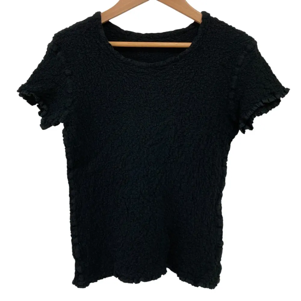 me ISSEY MIYAKE イッセイミヤケ カリフラワープリーツ 半袖 Tシャツ カットソー MI12FK229 ブラック