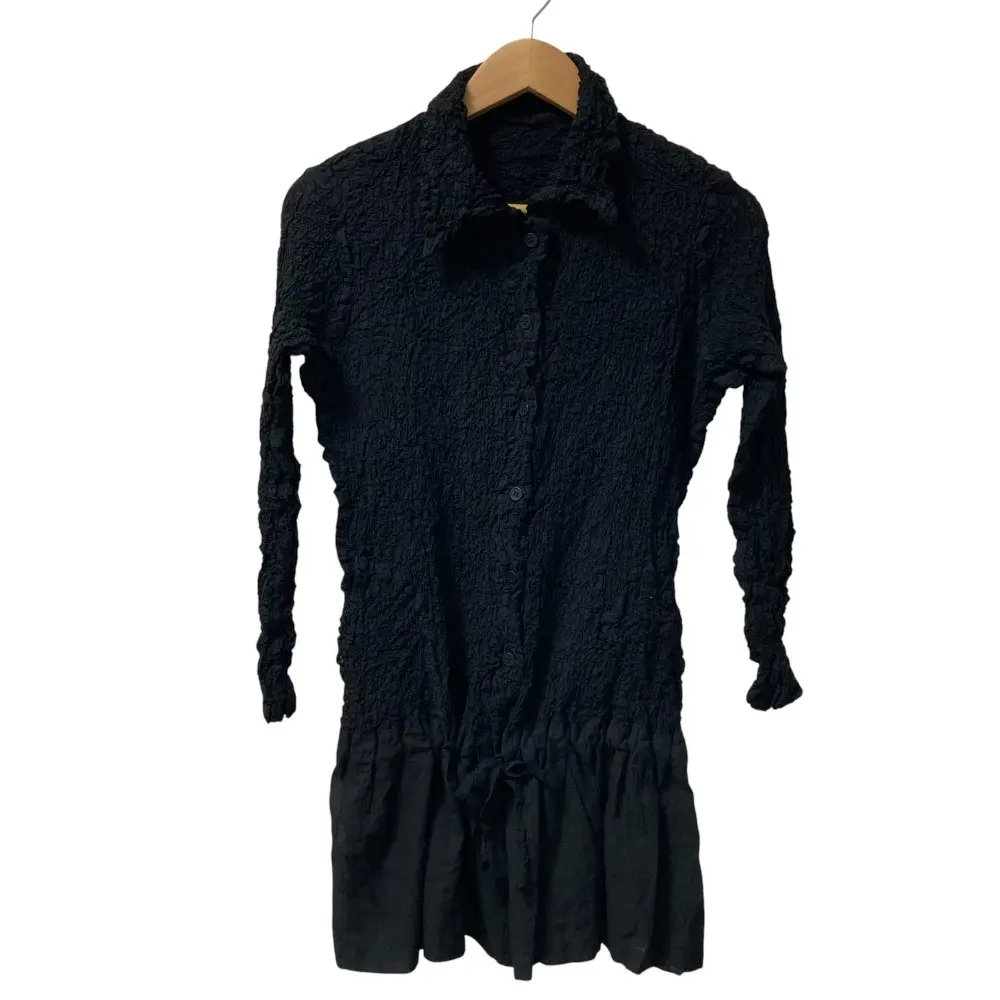 me ISSEY MIYAKE ミーイッセイミヤケ カリフラワープリーツ ロングスリーブ シャツ ブラック