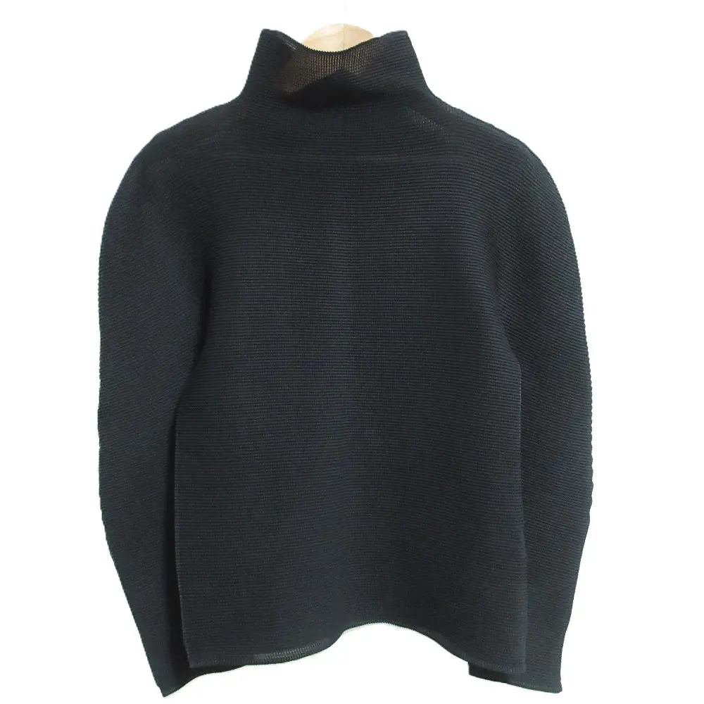 ISSEY MIYAKE me イッセイミヤケ ミー ロングスリーブ ボックスプリーツカットソー MI01FJ051 サイズF ブラック