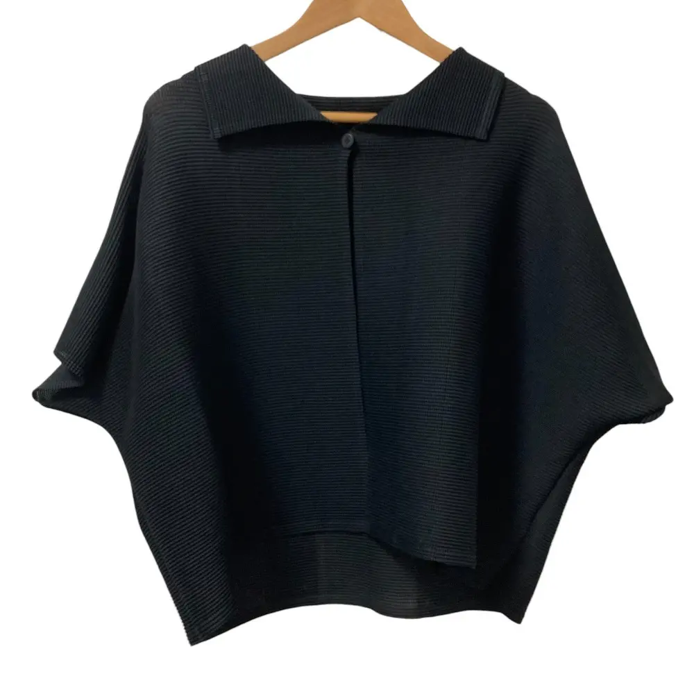 24SS ISSEY MIYAKE me イッセイミヤケ ミー ボックスプリーツ カーディガン MI41FO764 ブラック