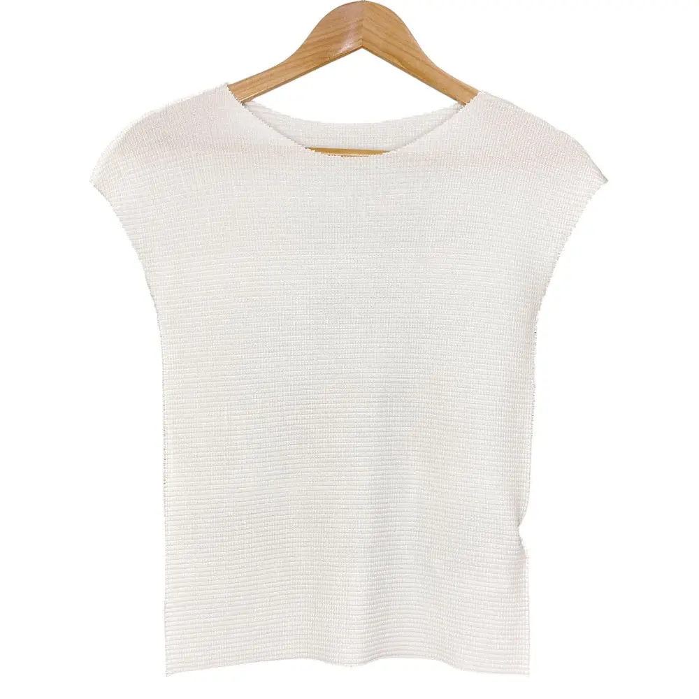 me ISSEY MIYAKE ミー イッセイミヤケ A-POC INSIDE スクエアプリーツ ニットカットソー MI55KK027 ホワイト