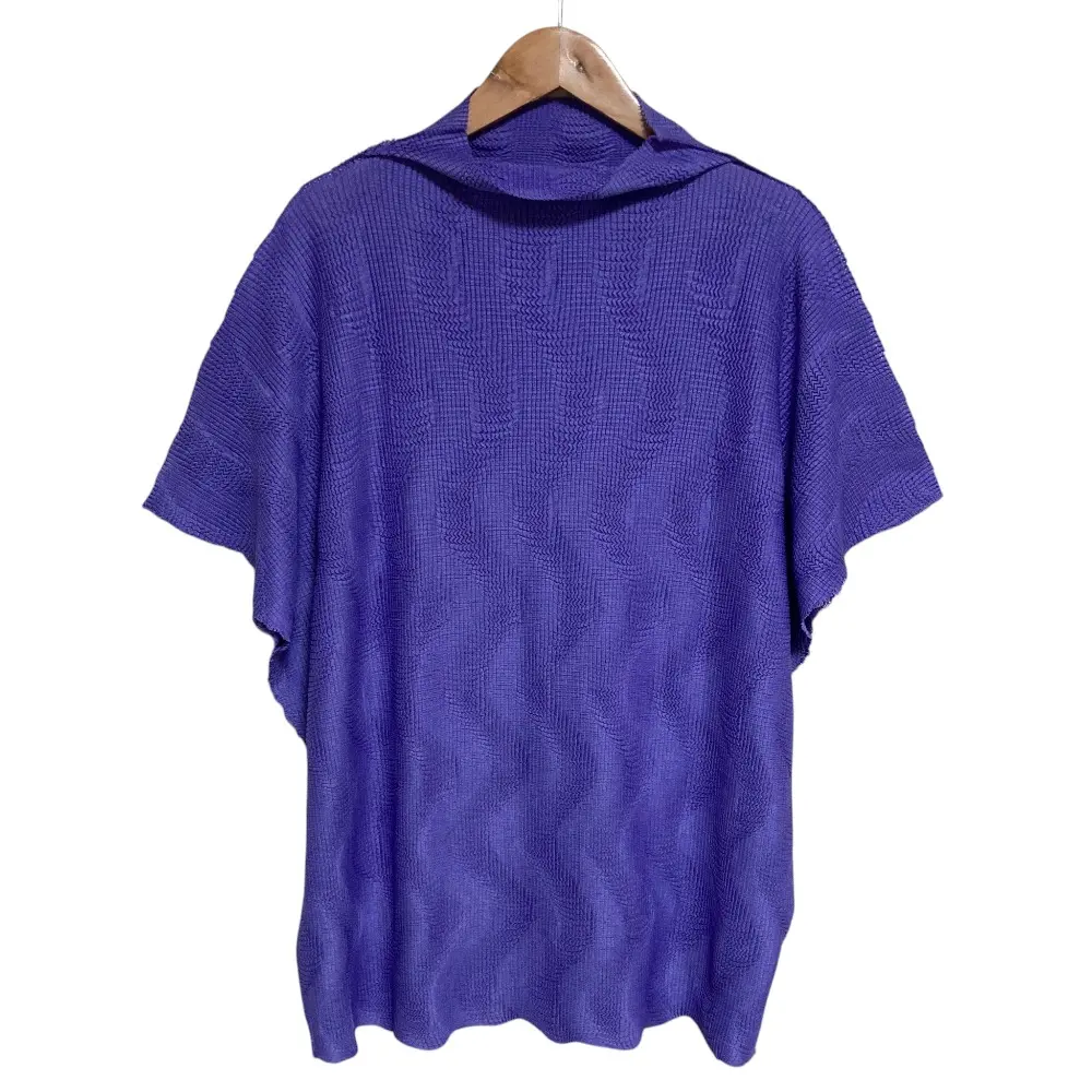 25SS me ISSEY MIYAKE ミーイッセイミヤケ WAVE KNIT STRETCH PLEATS プリーツカットソー MI52KK862 パープル