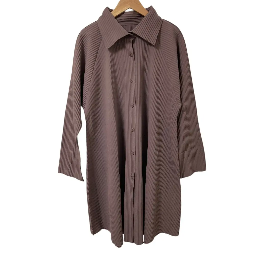 me ISSEY MIYAKE ミーイッセイミヤケ プリーツ シャツワンピース MI24KJ398 ブラウン