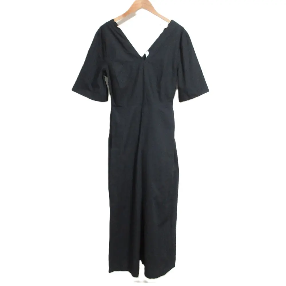 Merlette マーレット SERRA JUMPSUIT ウエストベルト付き ハーフスリーブ Vネック オールインワン ジャンプスーツ S ブラック