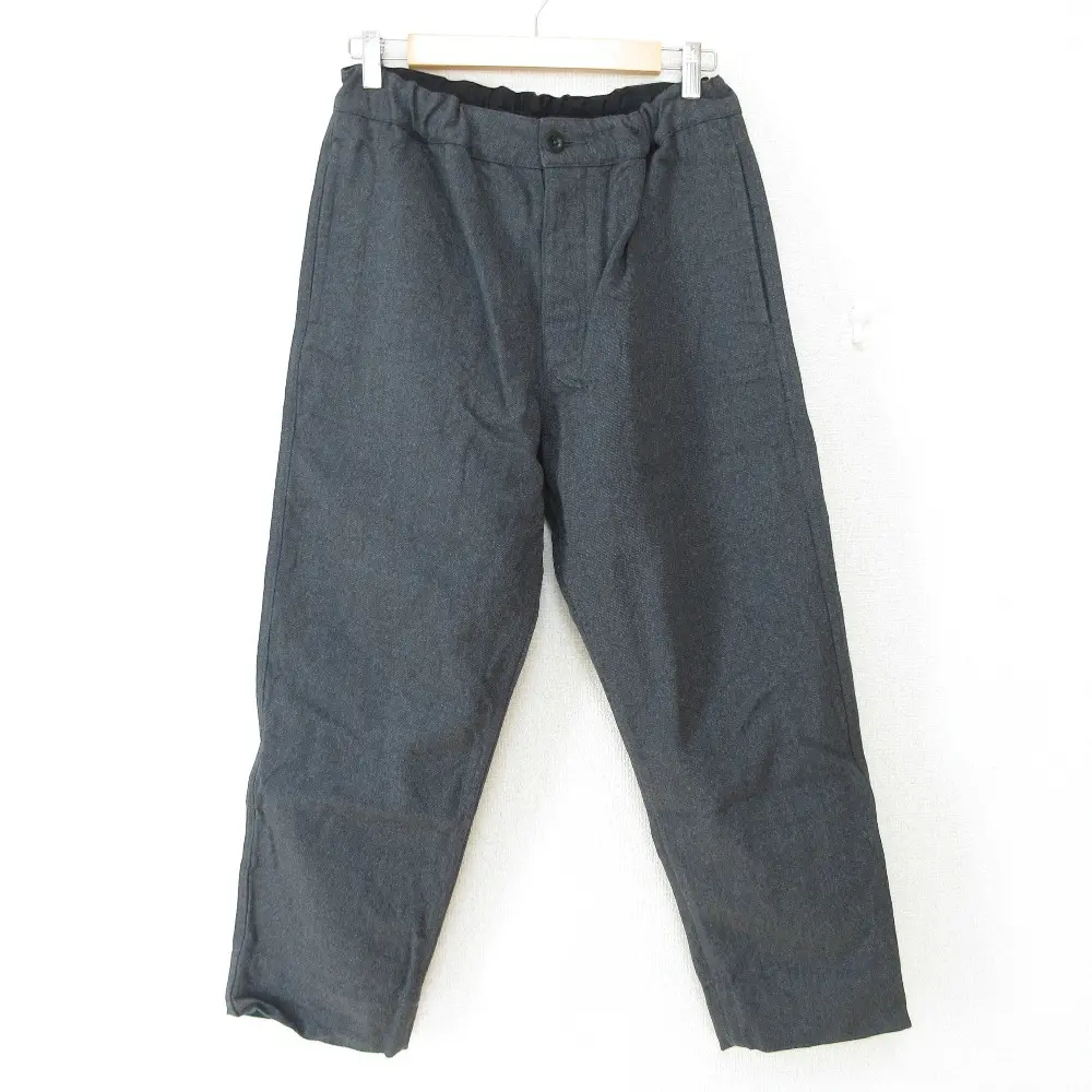 22AW MHL. エムエイチエル マーガレットハウエル WOOL COTTON DRILL イージー トラウザー テーパードパンツ スラックス 2 グレー