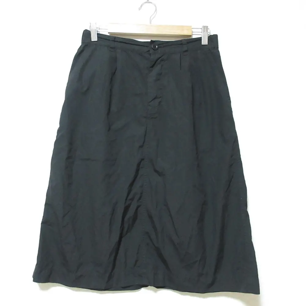 MHL. エムエイチエル マーガレットハウエル COMPACT TOUGH COTTON POPLIN ひざ丈 Aライン スカート サイズ3 ブラック
