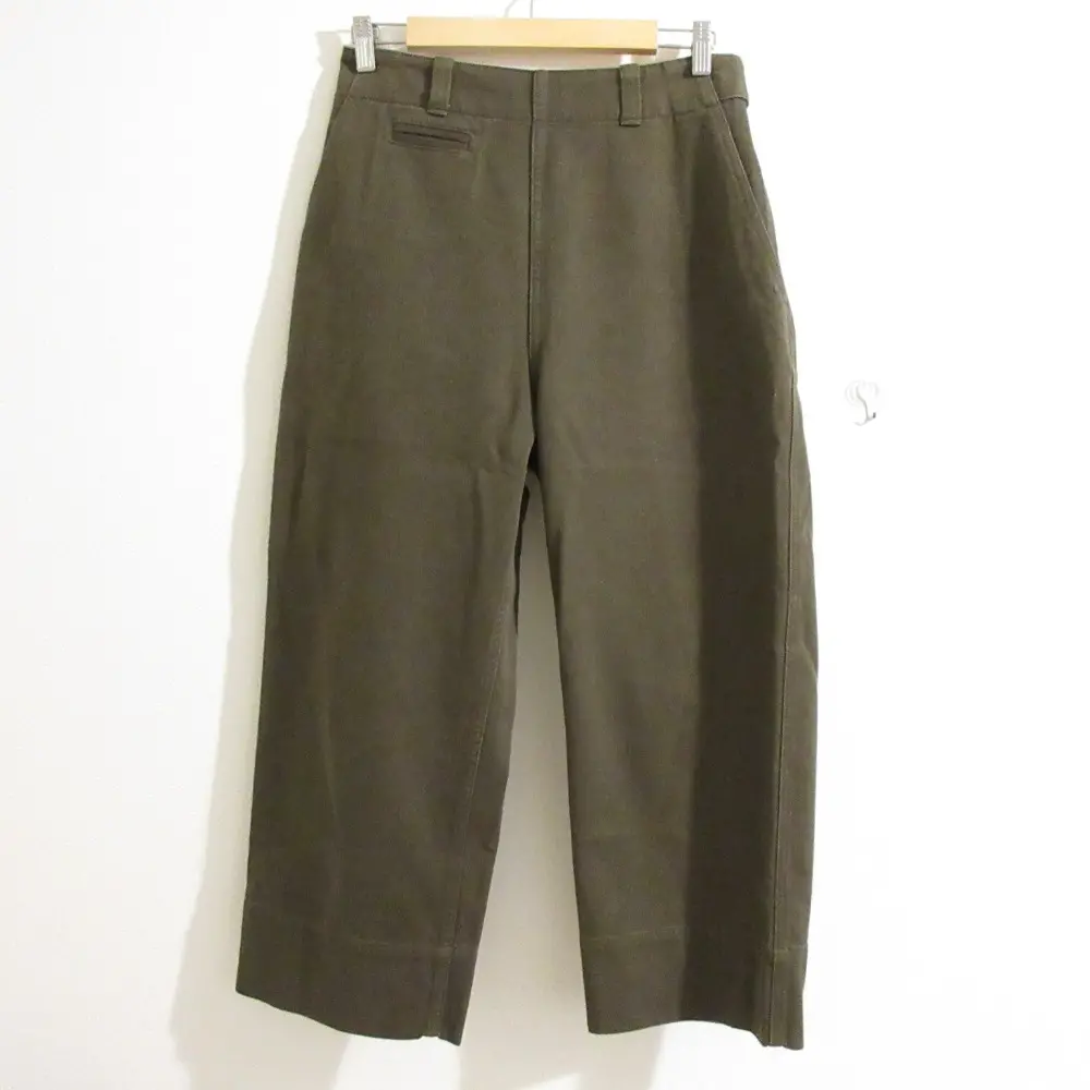 23SS MHL. エムエイチエル マーガレットハウエル ワイドシルエット ハイウエスト デニムパンツ 2 チャコールグレー