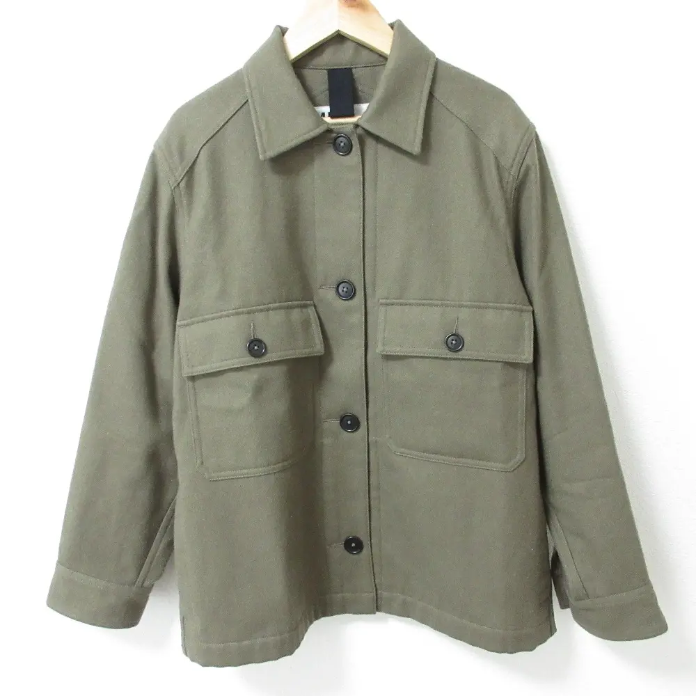 MHL. エムエイチエル マーガレットハウエル WOOL COTTON DRILL シャツジャケット ブルゾン 595-0225505 2 カーキ
