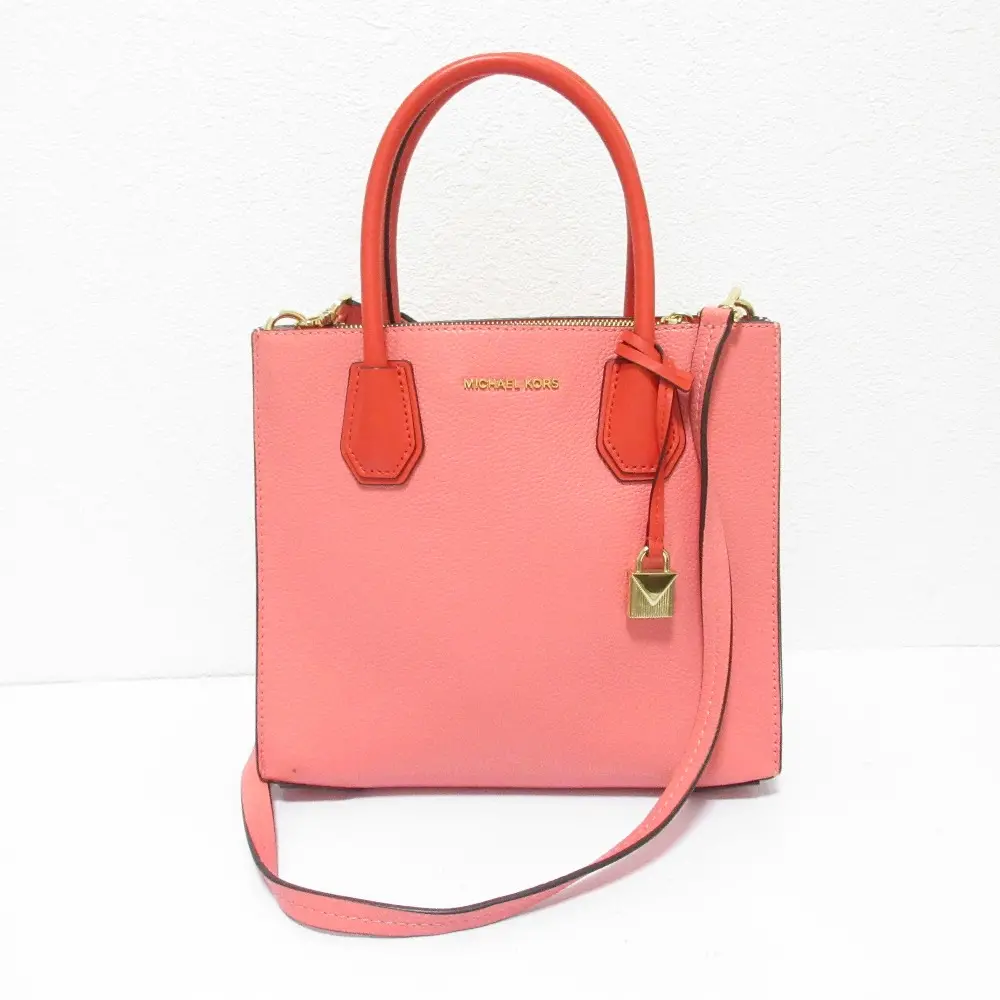 MICHAEL KORS マイケルコース MERCER マーサー レザー 2WAY ハンドバッグ ショルダーバッグ ピンク