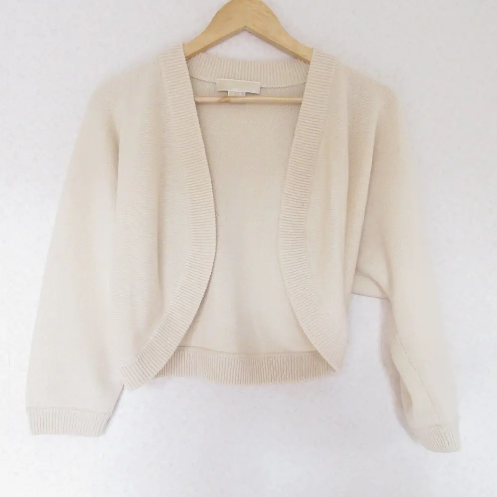 MICHAEL KORS マイケルコース カシミヤ100％ 長袖 ニットボレロ ショート丈 カーディガン Ｓ アイボリー