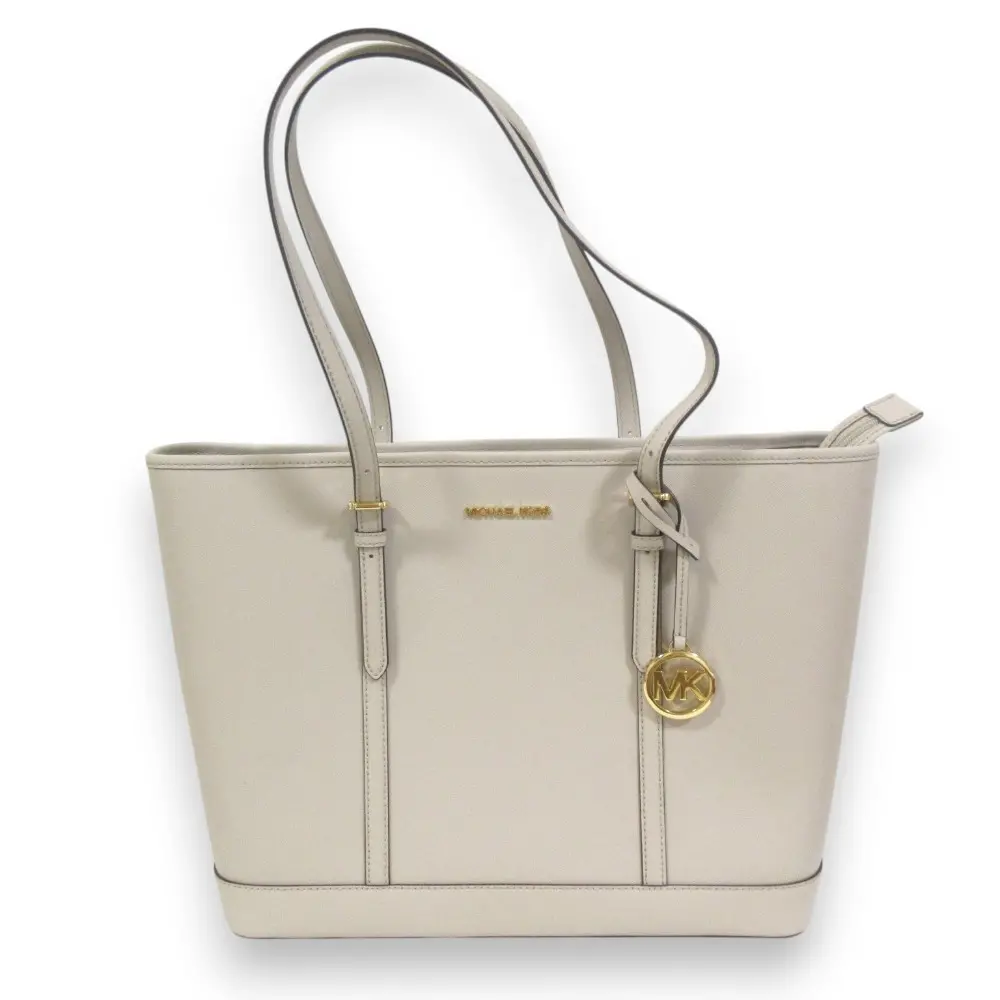 MICHAEL KORS マイケルコース JET SET TRAVEL サフィアーノレザー ポケット トートバッグ ラージ ベージュ