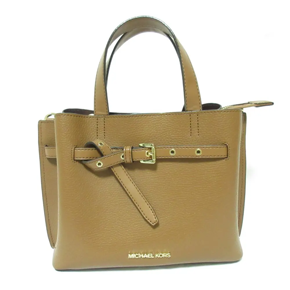 MICHAEL KORS マイケルコース EMILIA SM SATCHEL エミリア スモール サッチェル レザー 2WAY ハンドバッグ ブラウン