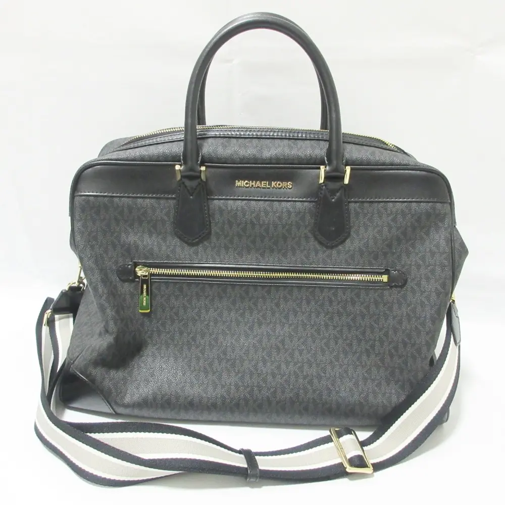 MICHAEL KORS マイケルコース トラベル シグネチャー柄 ラージ ウィークエンダー 2WAY ボストンバッグ 35T9GTFU3B ブラック