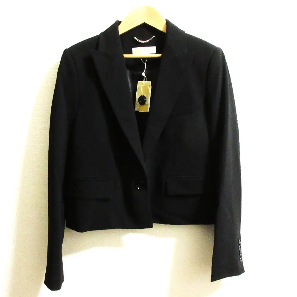 24SS MICHAEL KORS マイケルコース クレープ シングルジャケット サイズ00 ブラック
