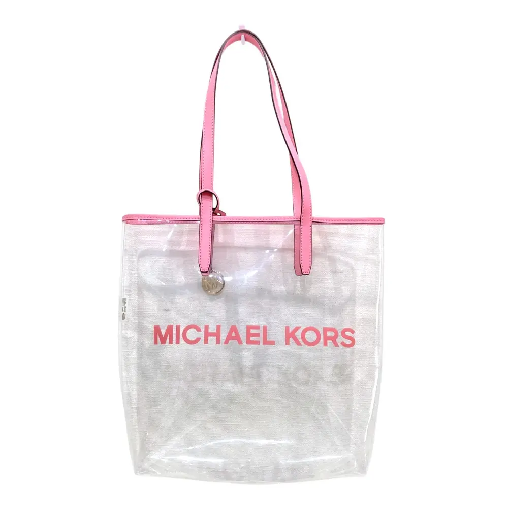 MICHAEL KORS マイケルコース ロゴプリント PVC トートバッグ クリア ピンク