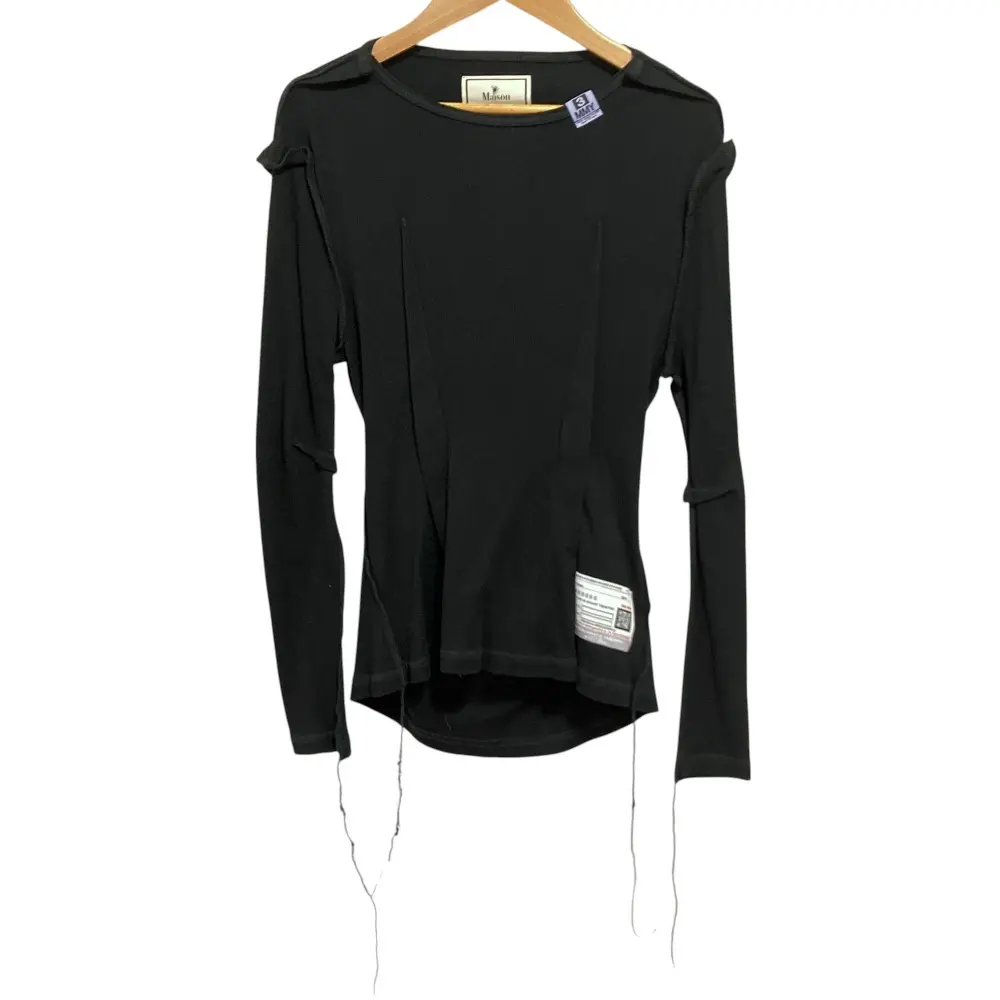 Maison MIHARA YASUHIRO メゾンミハラヤスヒロ ダメージ加工 バックオープン インサイドアウト ニット カットソー 36 ブラック
