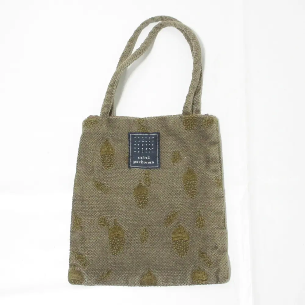 mina perhonen ミナペルホネン 総柄 donguri  ミニバッグ ハンドバッグ m754 カーキ