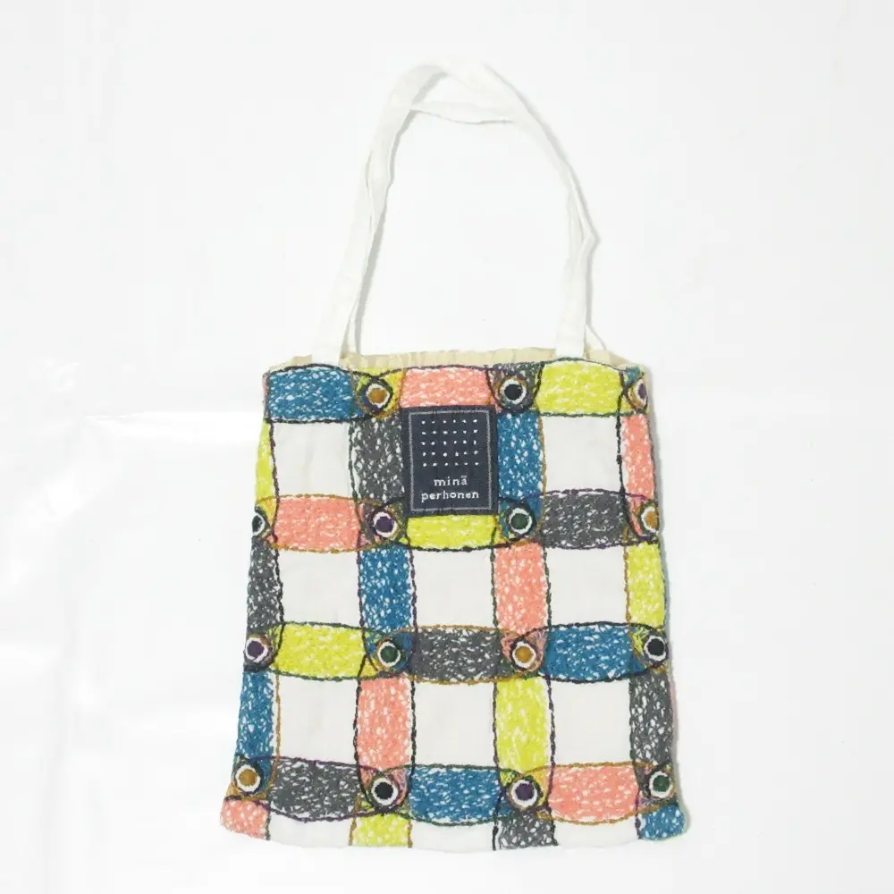 mina perhonen ミナペルホネン 総柄 cantuccio ミニバッグ ハンドバッグ rs9586 ホワイト×マルチ
