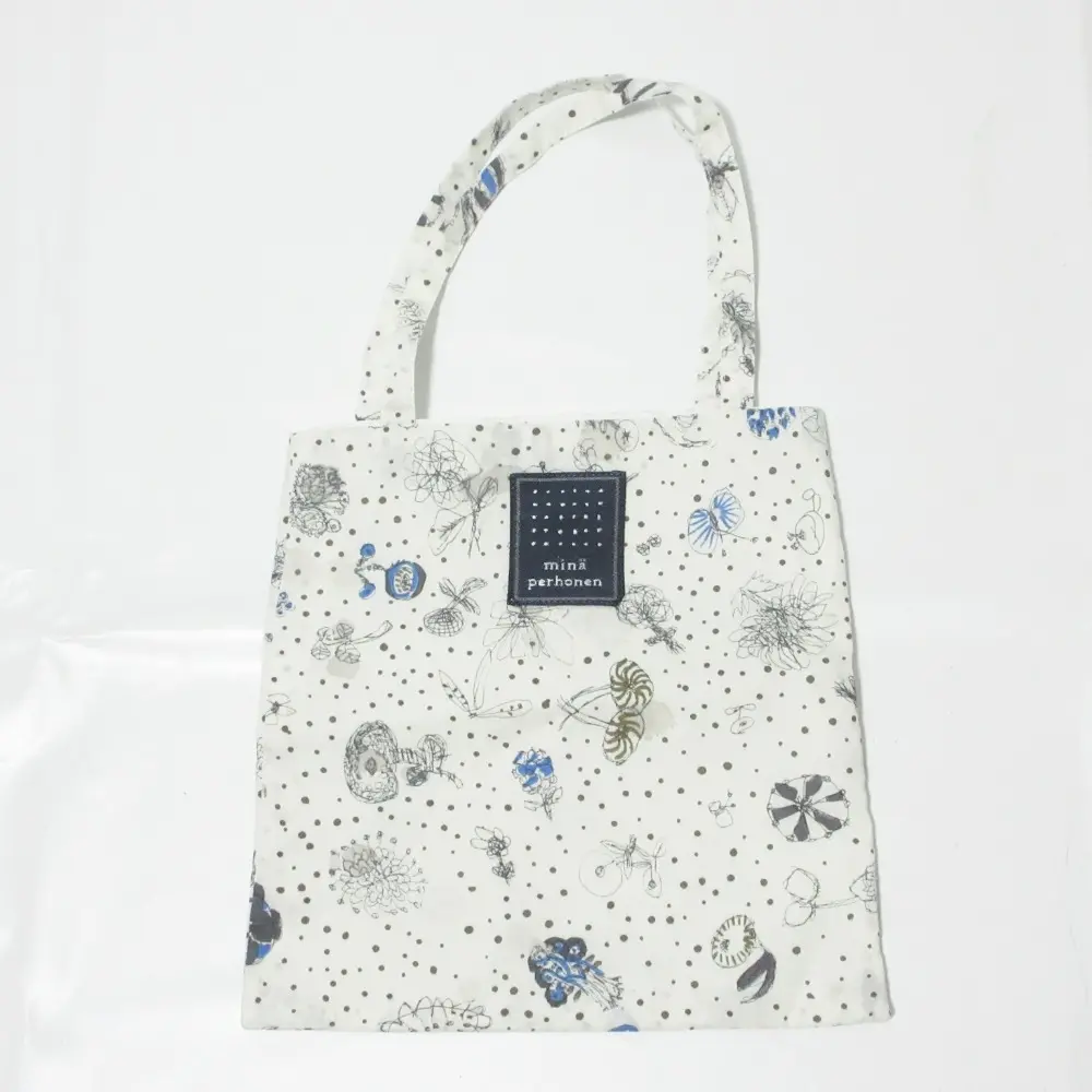 mina perhonen ミナペルホネン 総柄 memories of rain ミニバッグ ハンドバッグ os7229 ホワイト