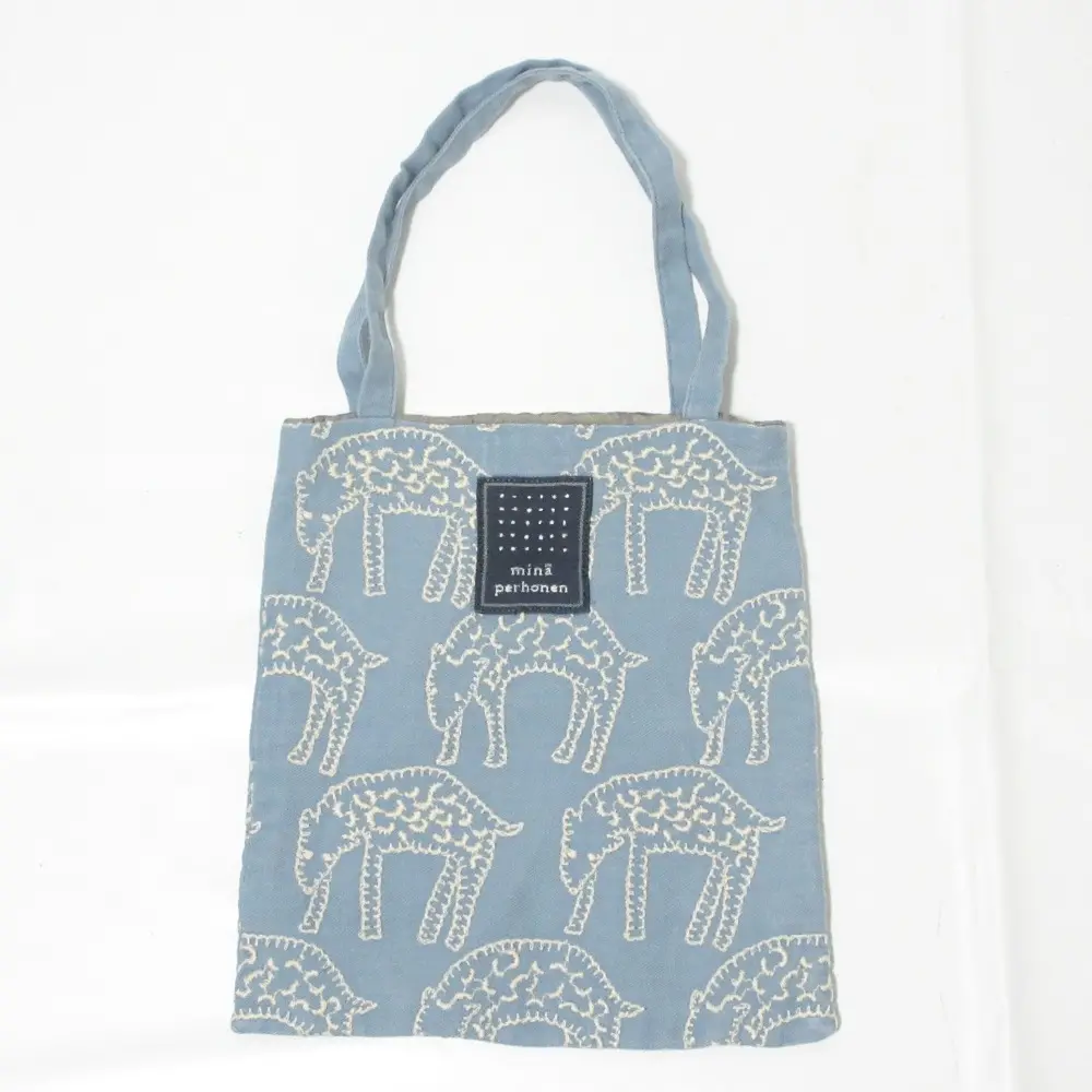 mina perhonen ミナペルホネン アンゴラブレンド count ミニバッグ ハンドバッグ qa9467 ライトブルー