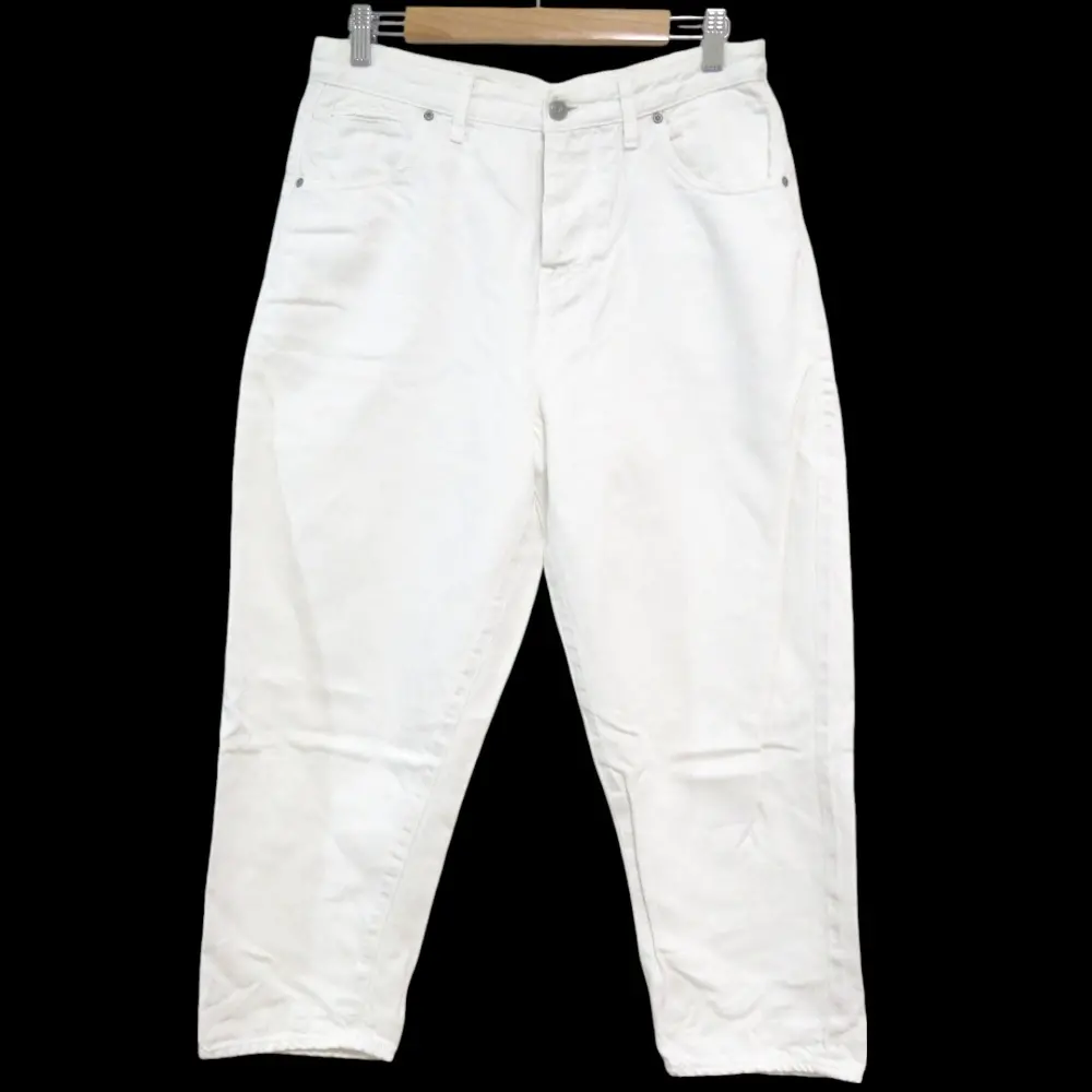 mina perhonen ミナペルホネン always フライボタン テーパード デニムパンツ ジーンズ dn4469 サイズ40 ホワイト