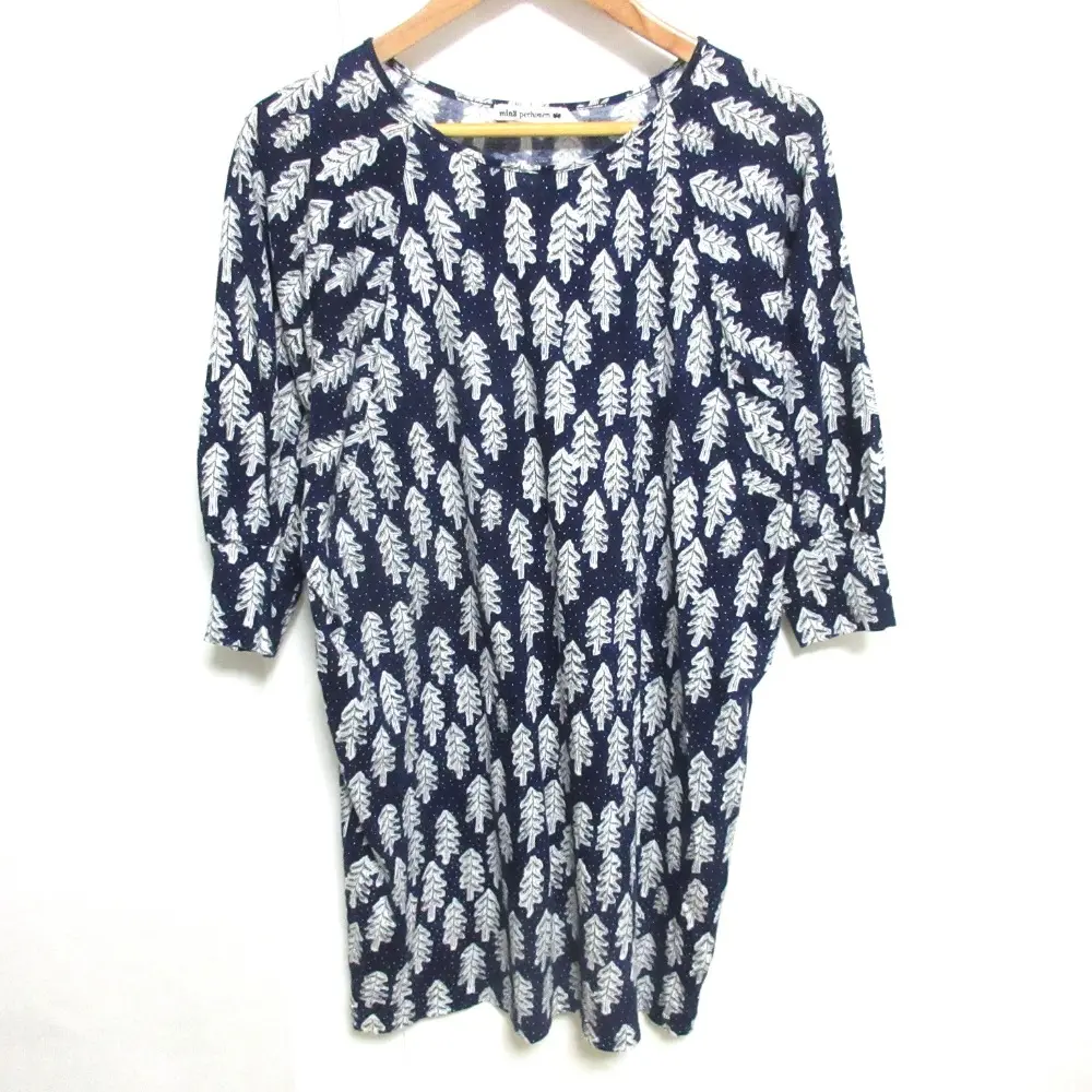 mina perhonen ミナペルホネン SNOW CANDLE カットソー チュニック ra8566 36 ネイビー