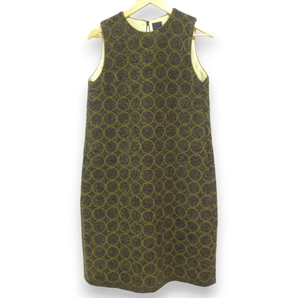 mina perhonen ミナペルホネン タンバリン ウール モヘア ノースリーブ ワンピース aaa3960s サイズ36 ブラウン マスタード