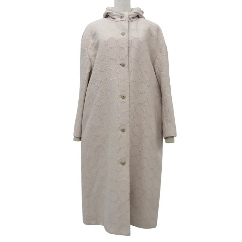 mina perhonen ミナペルホネン tambourine タンバリン ウール×シルク ライナー付き フーデッドコート YA6653 サイズ40 ベージュ