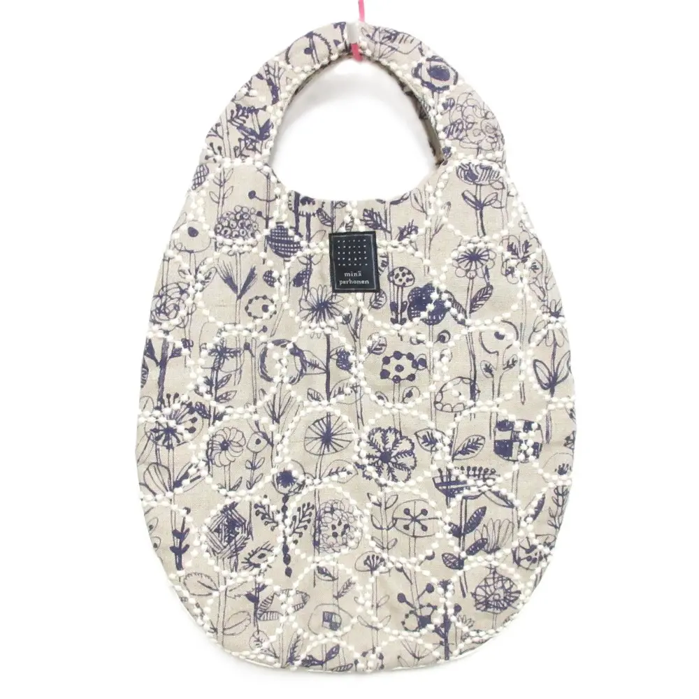mina perhonen ミナペルホネン 新宿伊勢丹限定 letter of flower tambourine タンバリン エッグバッグ zs9104 グレー