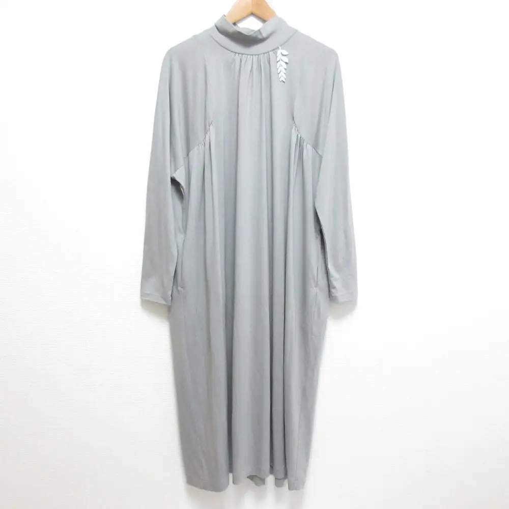 22AW mina perhonenミナペルホネン talo タロ カットソーワンピース aaa8683 サイズ40 グレー